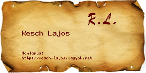 Resch Lajos névjegykártya