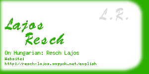 lajos resch business card